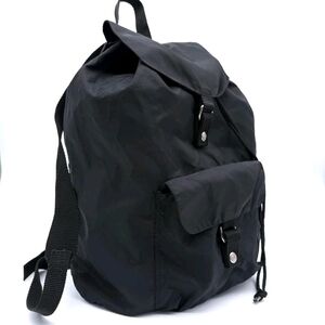 GIANNI VERSACE Backpack Medusa Engraved Button Nylon Black 130585K Authentic